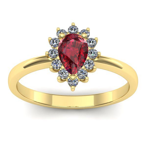 Inel de logodna cu rubin lacrima