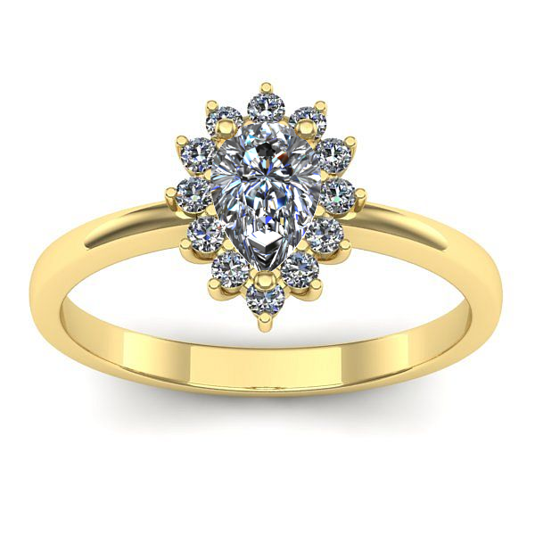 Inel logodna cu safir alb lacrima