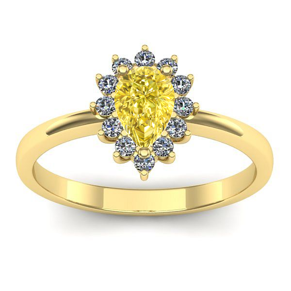 Inel cu safir galben lacrima