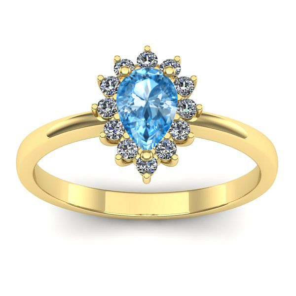 Inel cu topaz blue lacrima