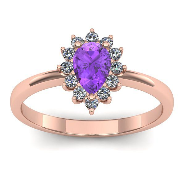 Inel cu ametist lacrima