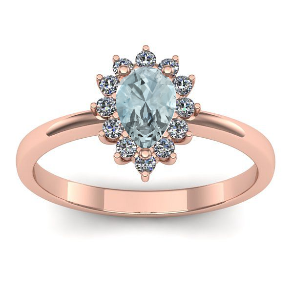 Inel cu aquamarin lacrima