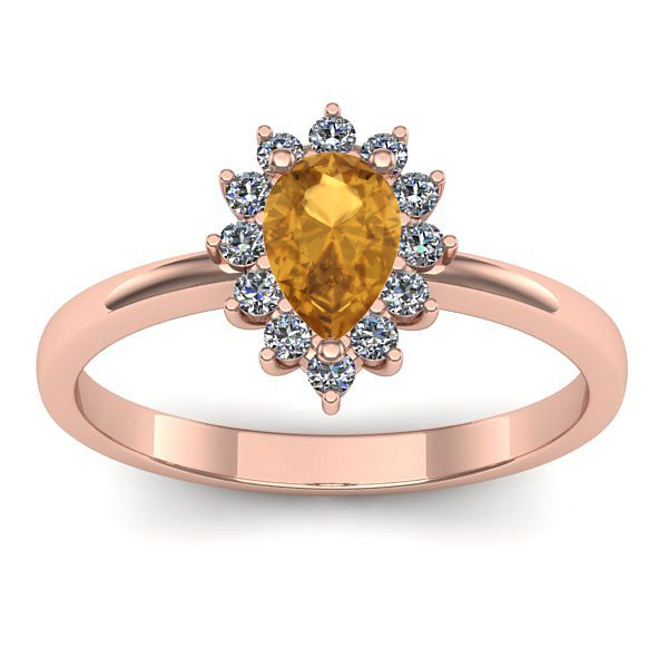 Inel de logodna cu citrin lacrima