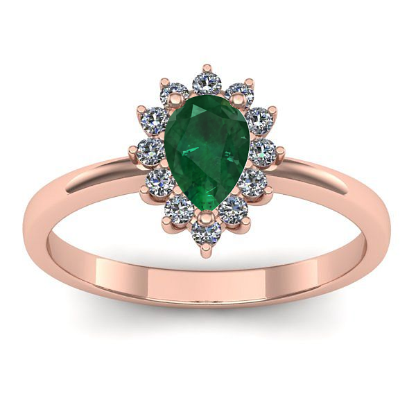 Inel de logodna cu smarald lacrima