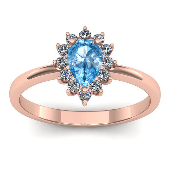 Inel de logodna cu topaz blue lacrima