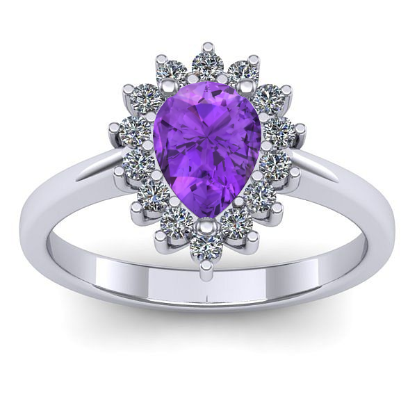 Inel logodna cu ametist lacrima