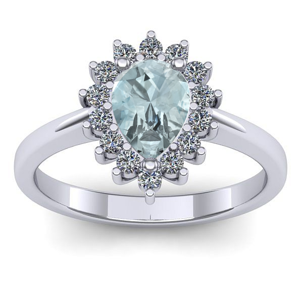 Inel cu aquamarin lacrima