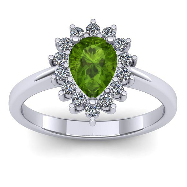 Inel cu peridot lacrima