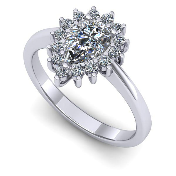 Inel logodna din aur alb cu diamant de laborator