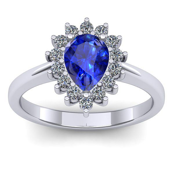 Inel logodna cu safir lacrima