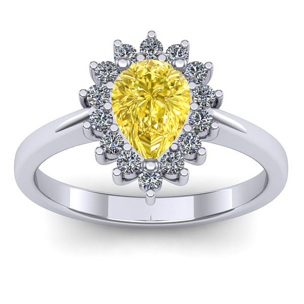 Inel cu safir galben lacrima