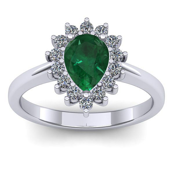 Inel de logodna cu smarald lacrima