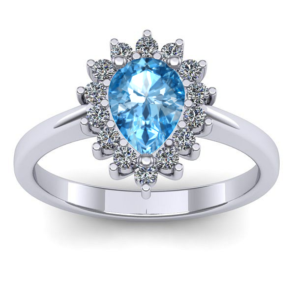 Inel logodna cu topaz blue lacrima