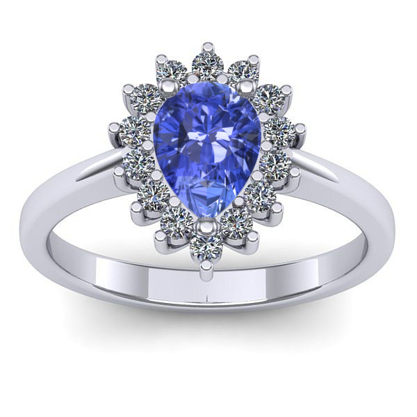 Inel logodna cu tanzanit lacrima