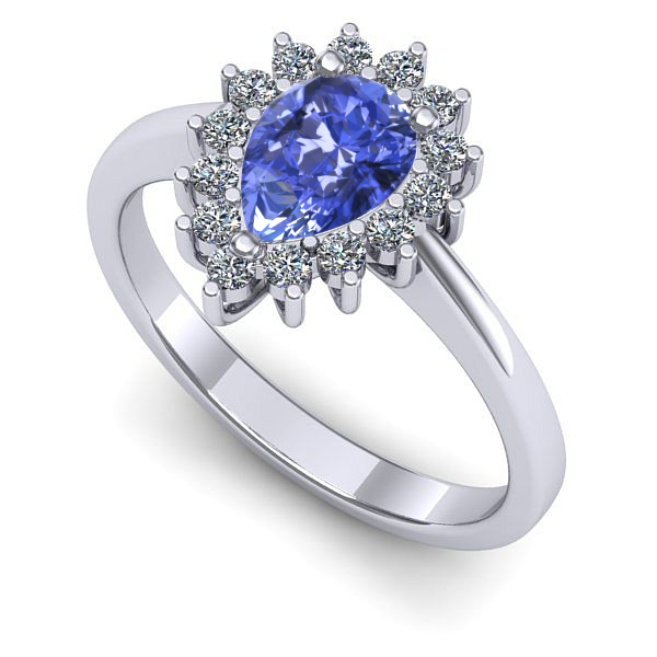 Inel din aur alb cu tanzanit