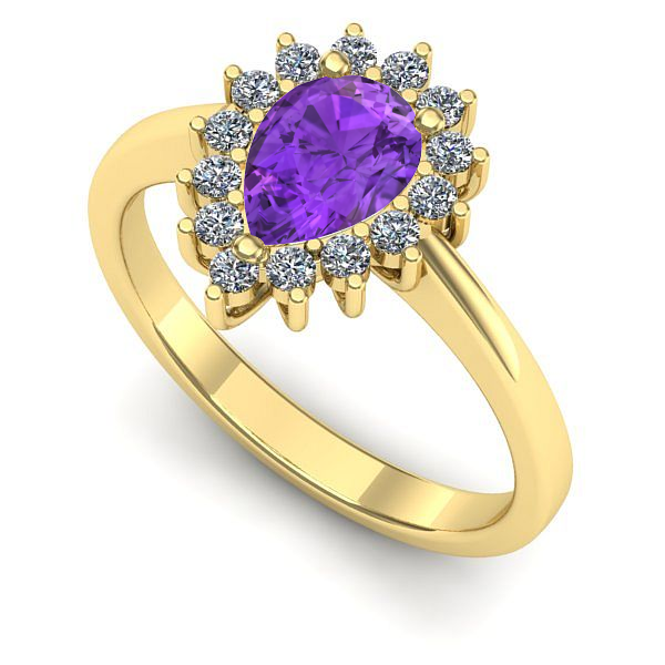 Inel din aur galben cu ametist