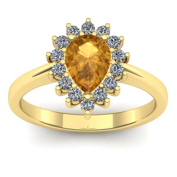 Inel logodna cu citrin lacrima