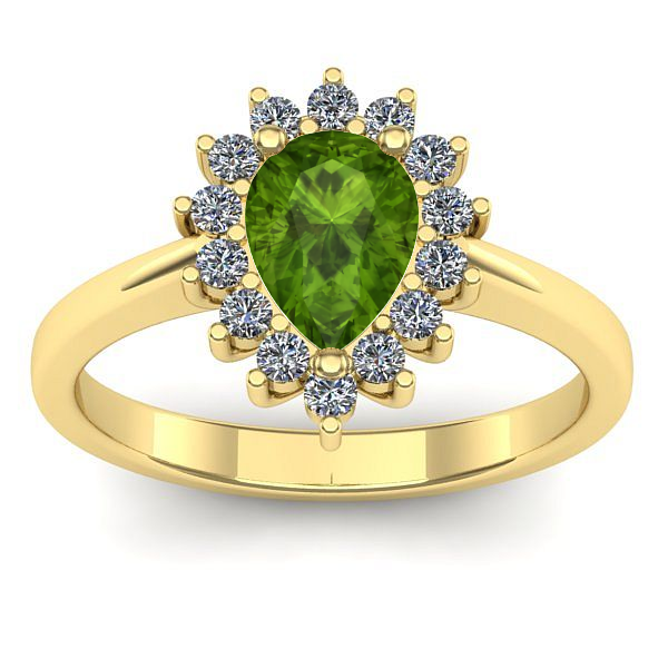 Inel cu peridot lacrima