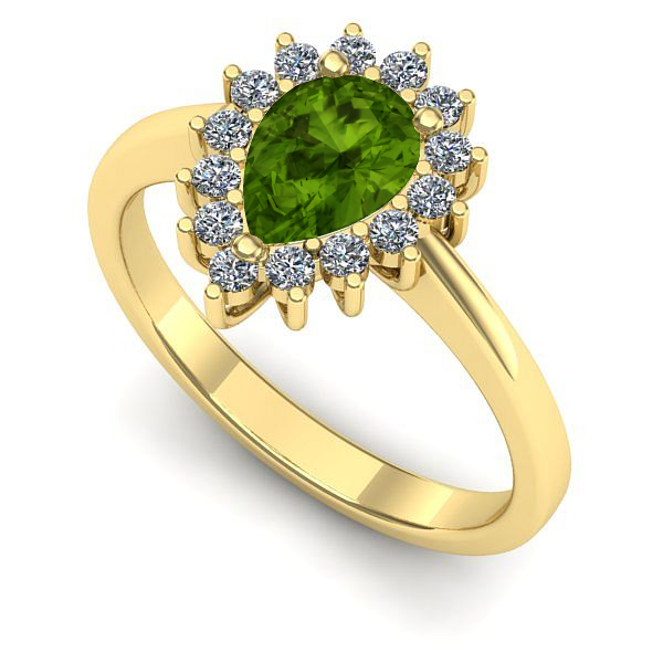 Inel din aur galben cu peridot