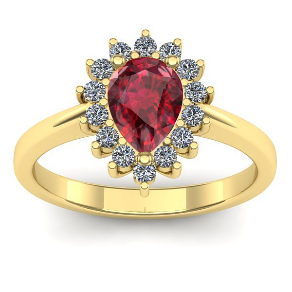 Inel de logodna cu rubin lacrima