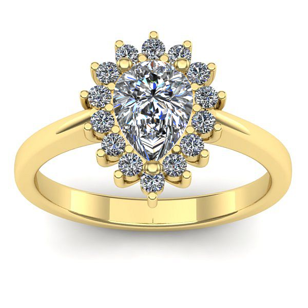 Inel logodna cu safir alb lacrima