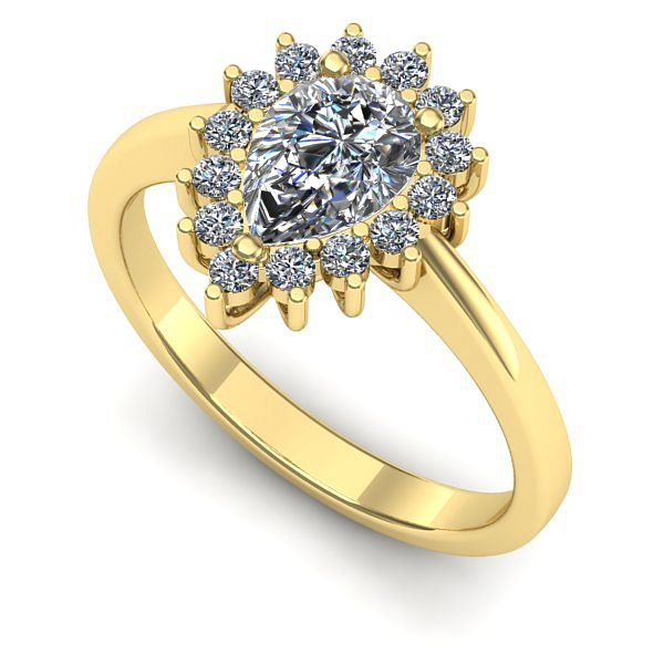 Inel de logodna din aur galben cu diamant de laborator