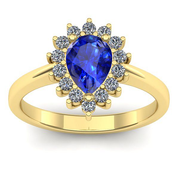 Inel cu safir lacrima