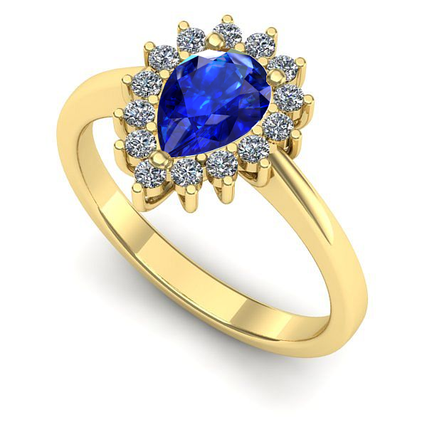 Inel din aur galben cu safir