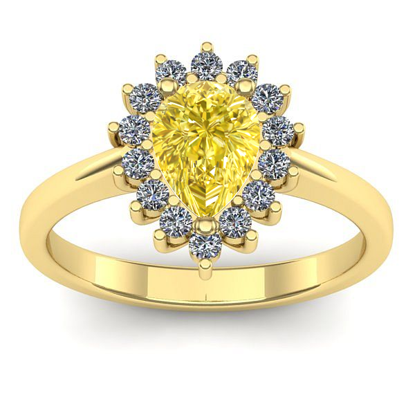 Inel de logodna cu safir galben lacrima