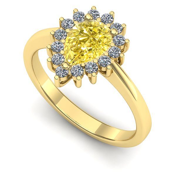 Inel din aur galben cu safir galben