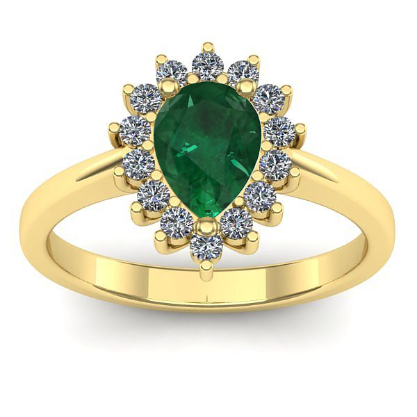 Inel de logodna cu smarald lacrima