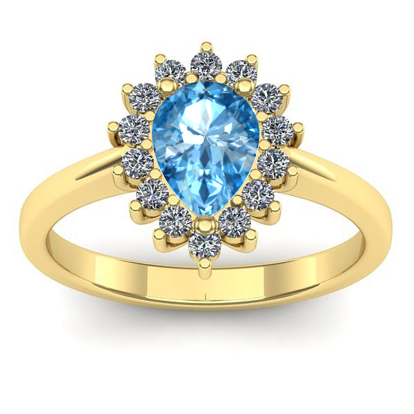 Inel logodna cu topaz blue lacrima