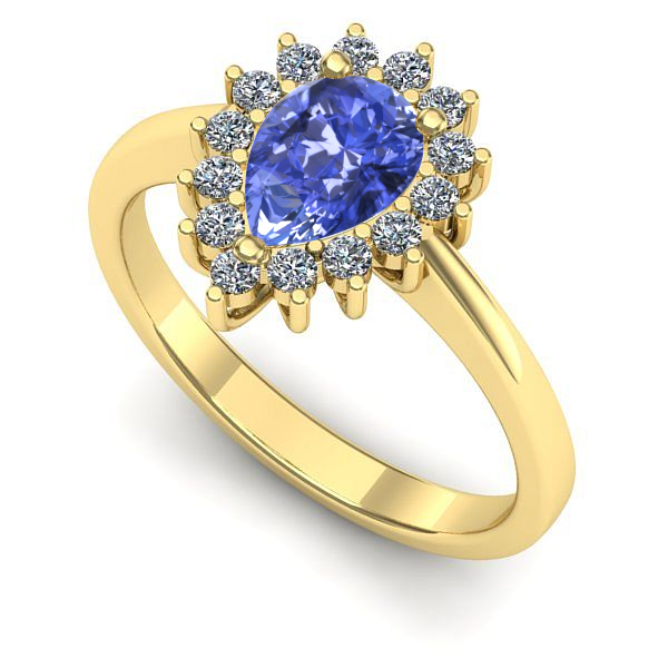 Inel din aur galben cu tanzanit
