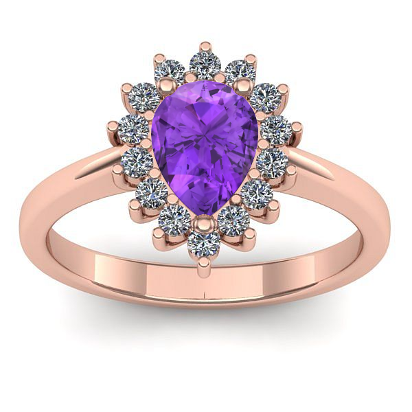 Inel de logodna cu ametist lacrima