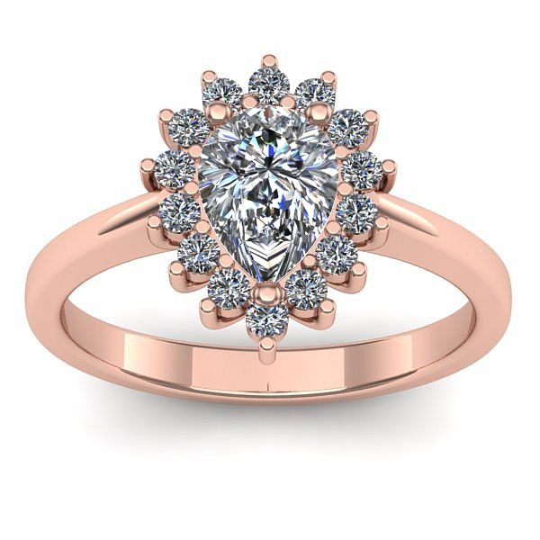 Inel logodna cu safir alb lacrima