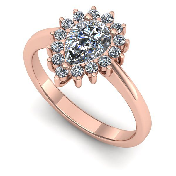 Inel din aur roz cu diamant de laborator