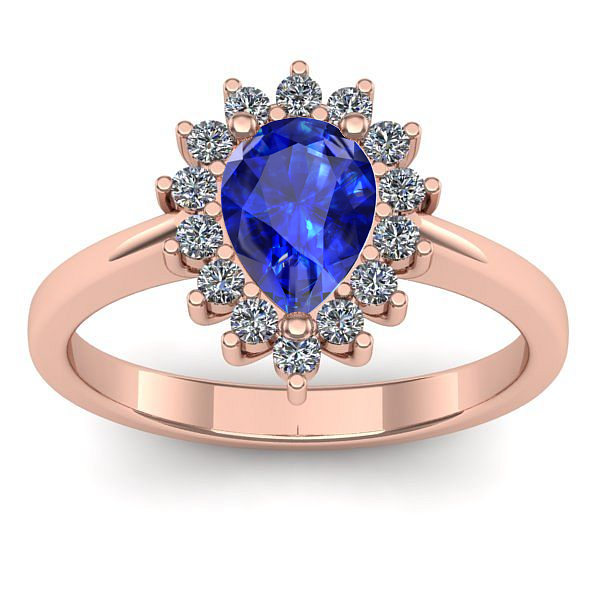 Inel logodna cu safir lacrima