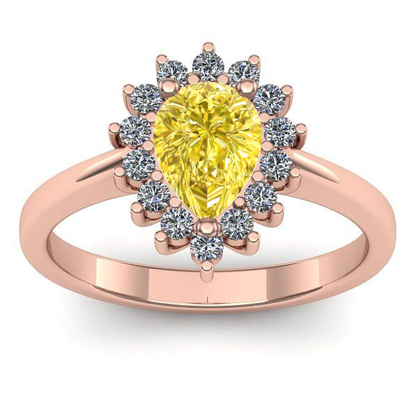 Inel cu safir galben lacrima