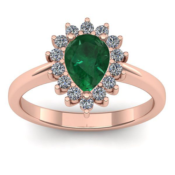 Inel de logodna cu smarald lacrima