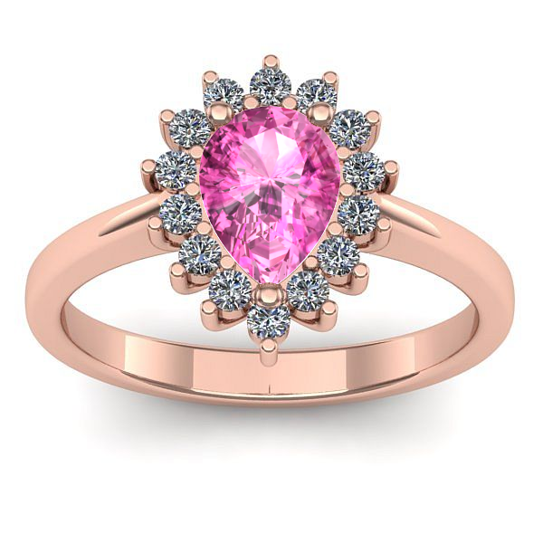 Inel de logodna cu safir roz lacrima