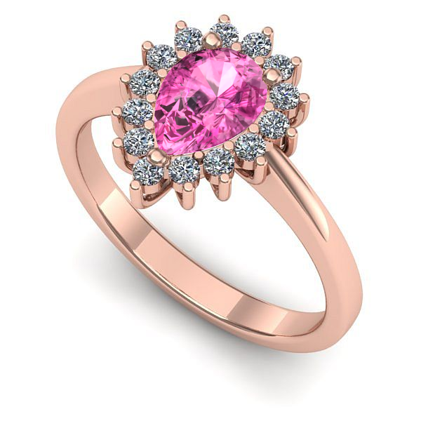 Inel din aur roz cu safir roz