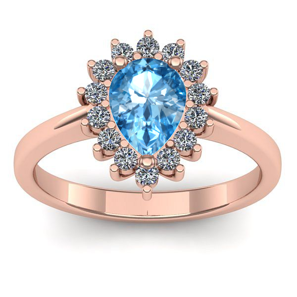Inel de logodna cu topaz blue lacrima