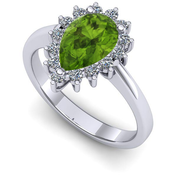 Inel din aur alb cu peridot