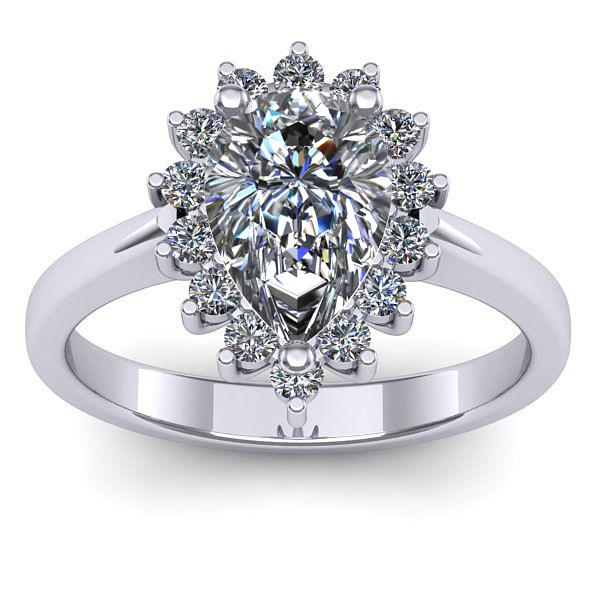 Inel logodna cu diamant de laborator lacrima