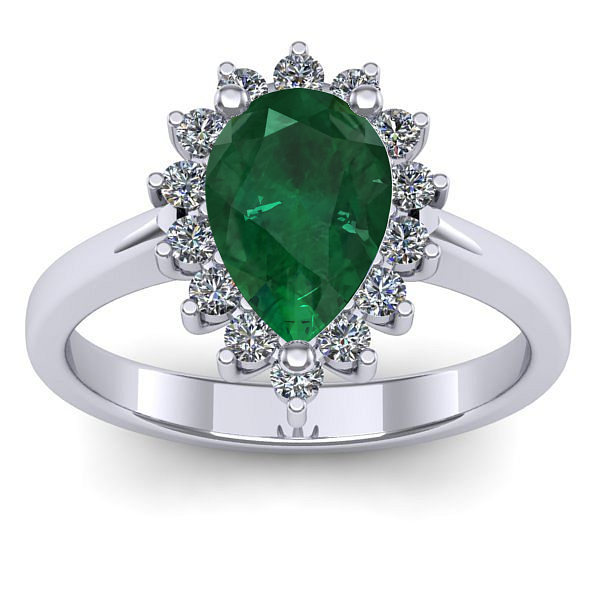 Inel cu smarald lacrima