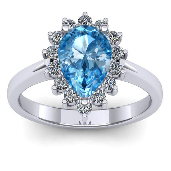 Inel cu topaz blue lacrima