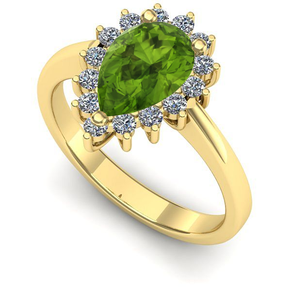 Inel din aur galben cu peridot