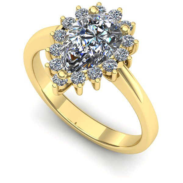 Inel din aur galben cu diamant de laborator