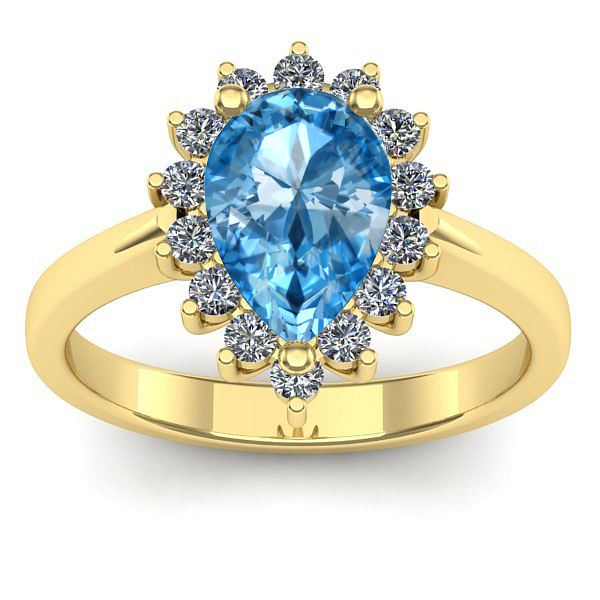 Inel logodna cu topaz blue lacrima