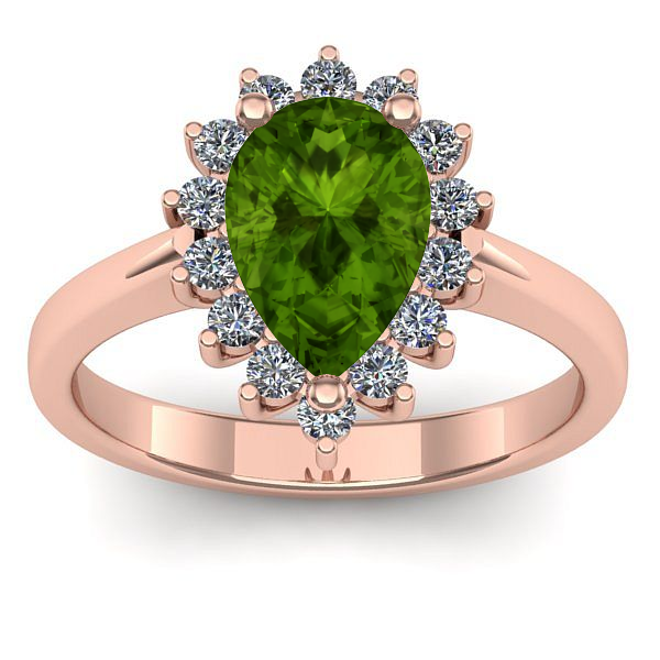 Inel cu peridot lacrima